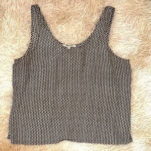 Madewell Black and Cream Tank Top - M